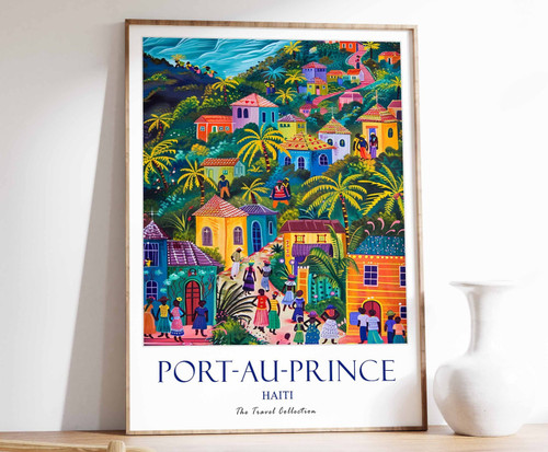9_Port-Au-Prince Print, Port-Au-Prince Travel Poster, Haiti Travel Poster, Carib