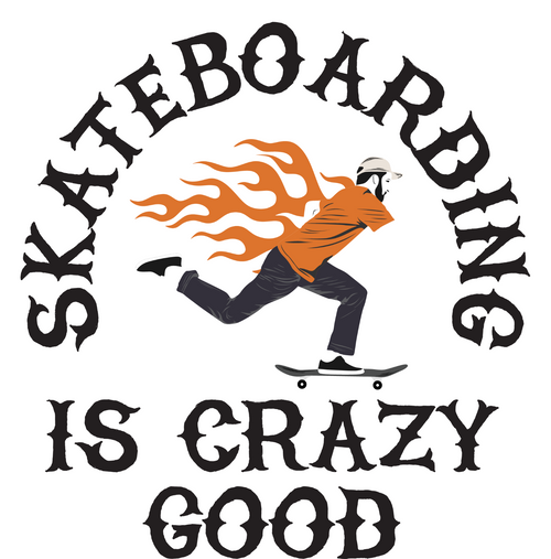 Skateboarding is Crazy Good Poster Canvas Movie Film Print A0 A1 A2 A3 A4 A5 A6