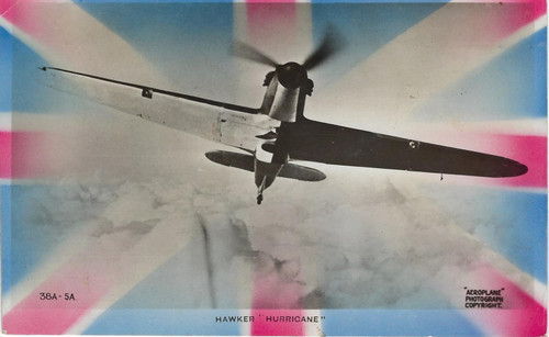 Hawker Huricane - World War II (WWII) areoplane postcard reprint Poster Canvas M