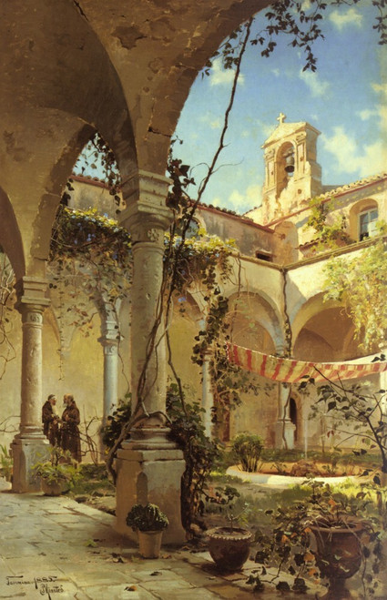 Monsted_Peder_The_Cloister_Taormina Poster Canvas Movie Film Print A0 A1 A2 A3 A