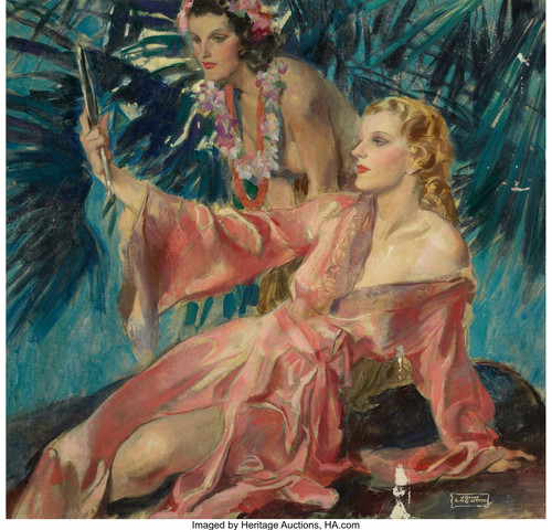 JOHN LA GATTA (American, 1894-1976). Tattoo Lipstick ad illustration, c. 1935 Po
