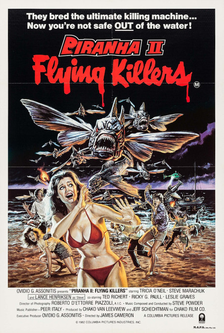 Piranha Part Two_ The Spawning (1983)_1 Poster Canvas Movie Film Print A0 A1 A2