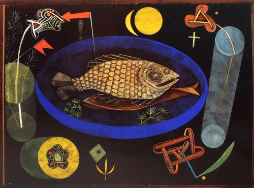 Paul Klee - Fish 2 Poster Canvas Movie Film Print A0 A1 A2 A3 A4 A5 A6 Art Wall