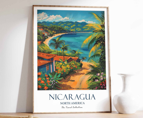 2_Nicaragua Print, Nicaragua Travel Poster, North America Travel Poster, Tropica