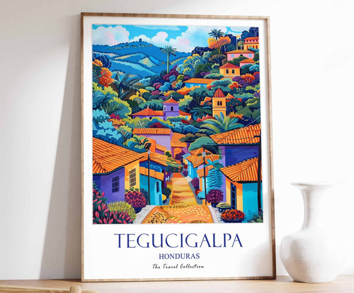 8_Tegucigalpa Print, Tegucigalpa Travel Poster, Honduras Travel Poster, Caribbea