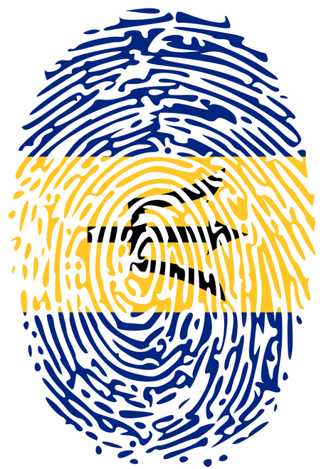 Barbados-Flag Fingerprint (2) Poster Canvas Movie Film Print A0 A1 A2 A3 A4 A5 A