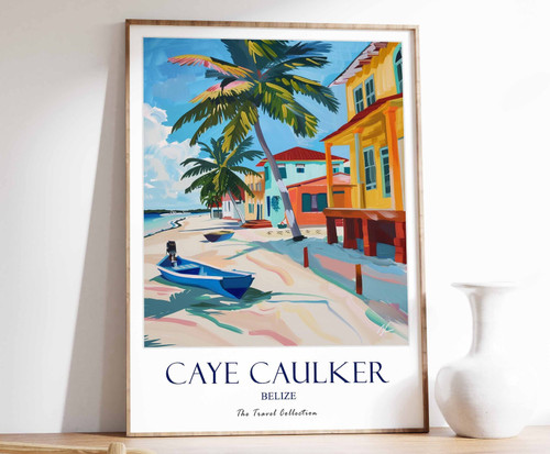 4_Caye Caulker Print, Caye Caulker Travel Poster, Caribbean Travel Print, Tropic