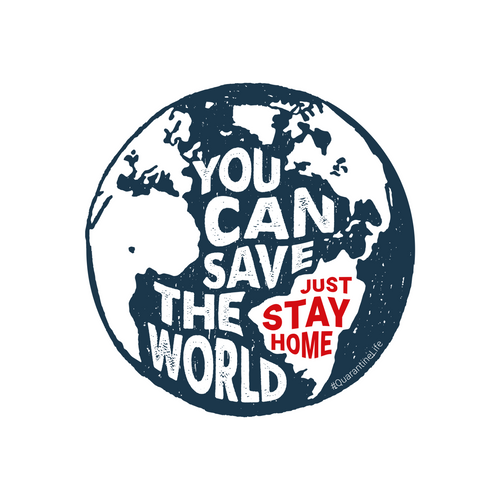 43_You Can Save The World, Just Stay Home. Quarantine Poster Canvas Movie Film P