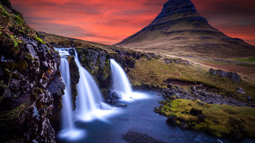 kirkjufell_waterfall_iceland_5k-5120x2880 Poster Canvas Movie Film Print A0 A1 A