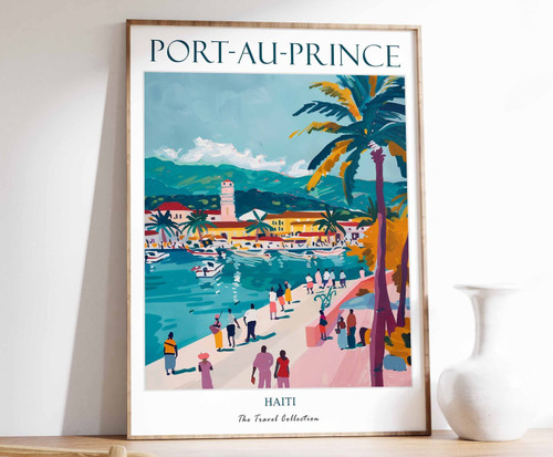 2_Port-Au-Prince Print, Port-Au-Prince Travel Poster, Haiti Travel Poster, Carib
