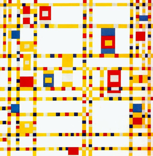 Piet Mondrian - Brodway boogie woogie Poster Canvas Movie Film Print A0 A1 A2 A3