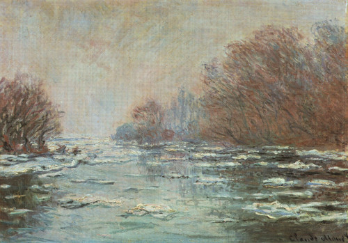 Claude Monet - Ice Floes at Vetheuil 1880 Poster Canvas Movie Film Print A0 A1 A