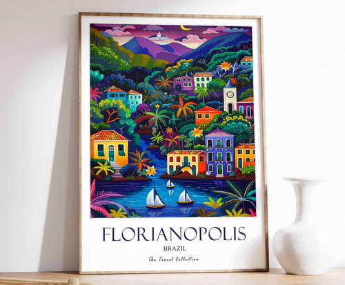 10_Florianopolis Print, Florianopolis Travel Poster, Brazil Travel Print, Tropic