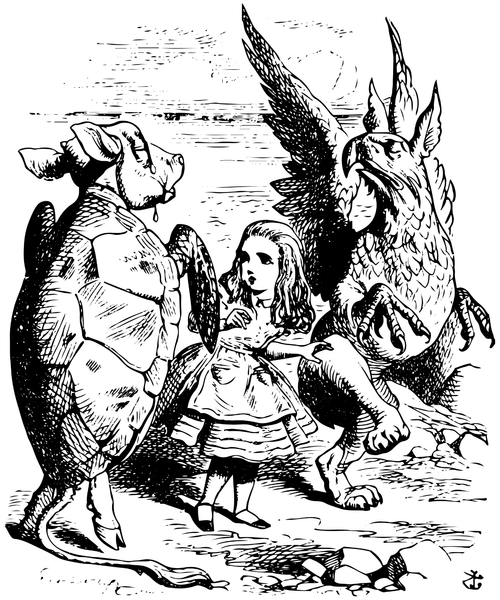 Clikchic_ABR_AliceWMockTurtleAndGriffon Poster Canvas Movie Film Print A0 A1 A2