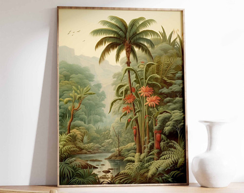 3_Vintage Botanical Print, Tropical Floral Poster, Henri Rousseau Floral Art, Fl