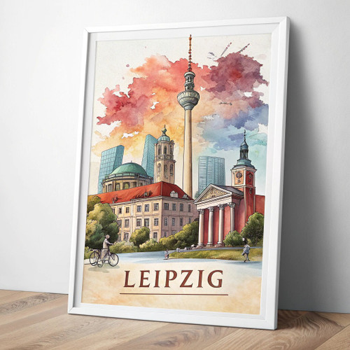 Discover Leipzig Germany Travel Poster - Landmark Architecture Art Print Poster Discover Leipzig Germany Travel Poster - Landmark Architecture Art Print Poster