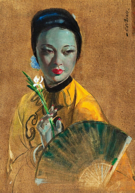 01 The Fan by Cecil Beall (1 of 4) Tretchikoff Era Poster Canvas Movie Film Prin