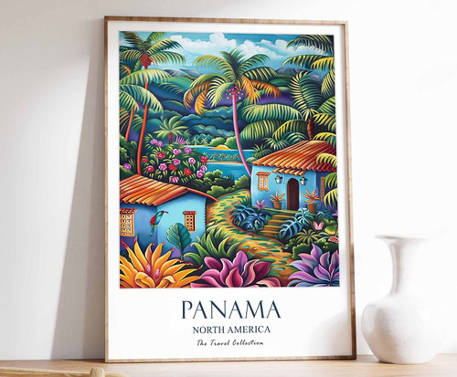 8_Panama Print, Panama Travel Poster, North America Travel Poster, Tropical Deco