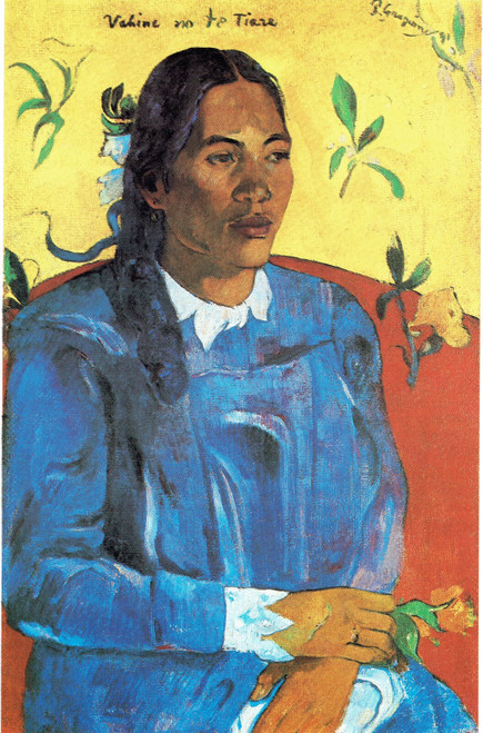 Paul Gauguin- Woman with a flowe- 1891 Poster Canvas Movie Film Print A0 A1 A2 A