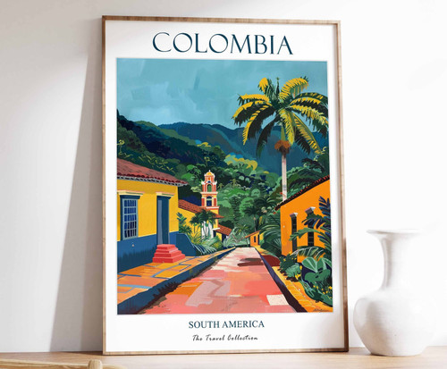 1_Colombia Print, Colombia Travel Poster, South America Travel Art, Tropical Dec