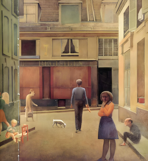 Balthus - the-passage-of-commerce-saint-andre-1954(1) Poster Canvas Movie Film P