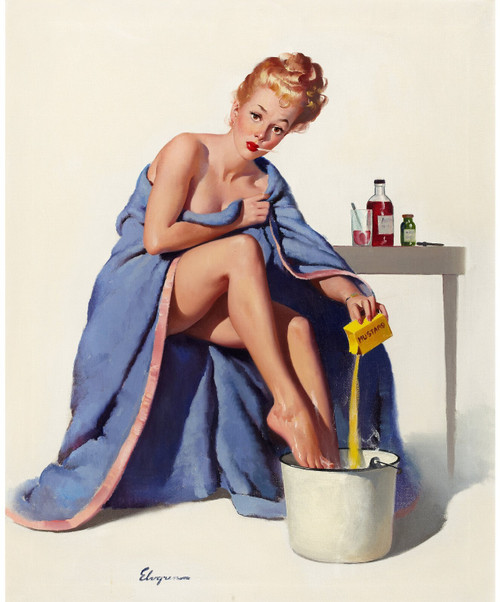 Gil Elvgren - Pinup Girl - It is Nothing to Sneeze At 1947 Poster Canvas Movie F