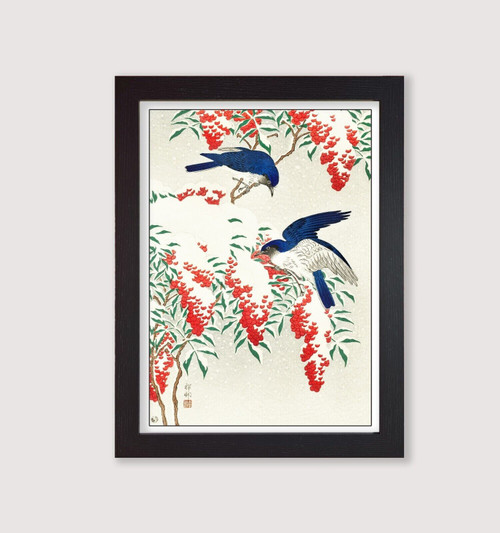 Set of 3 Vintage Japanese Bird Art Prints Wall Art Framed Available Home DecorA