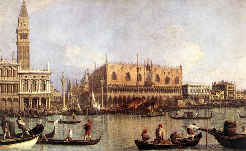 Canaletto_Palazzo_Ducale_and_the_Piazza_di_San_Marco Poster Canvas Movie Film Pr