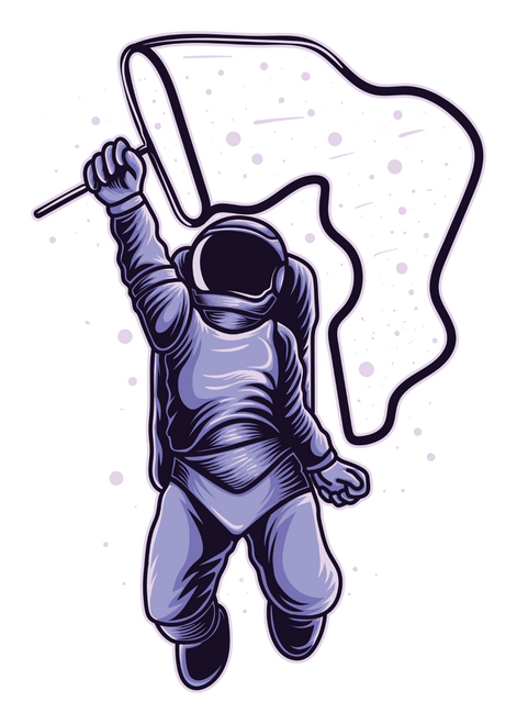 171. Astronaut Catches Stars Sticker Poster Canvas Movie Film Print A0 A1 A2 A3