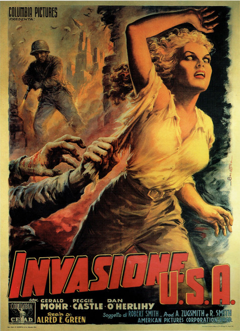 Invasion USA -Italian 1952 Poster Canvas Movie Film Print A0 A1 A2 A3 A4 A5 A6 A