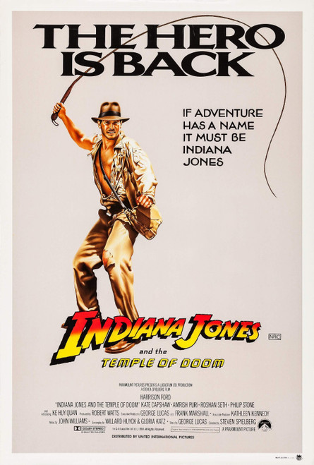 Indiana Jones and the Temple of Doom (1984)_7 Poster Canvas Movie Film Print A0