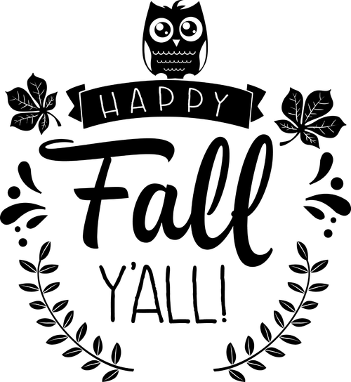Happy fall yall black Poster Canvas Movie Film Print A0 A1 A2 A3 A4 A5 A6 Art Wa