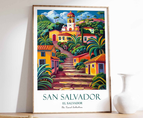 8_San Salvador Print, San Salvador Travel Poster, El Salvador Travel Poster, Car