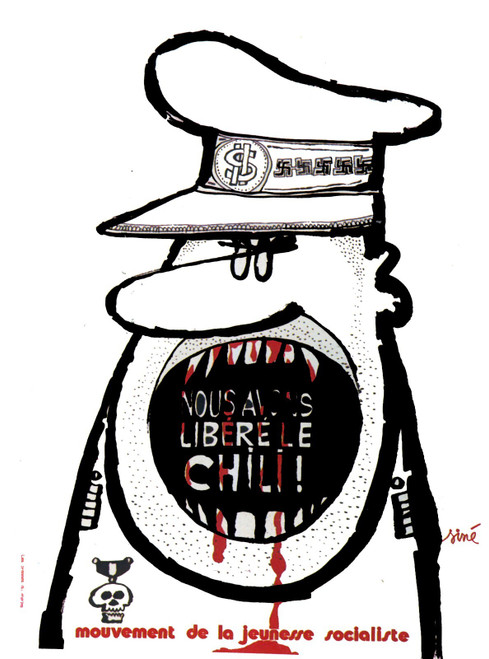 1973 Siné Nous avons libéré le Chili Réaction à l'attentat de Salvador Allend
