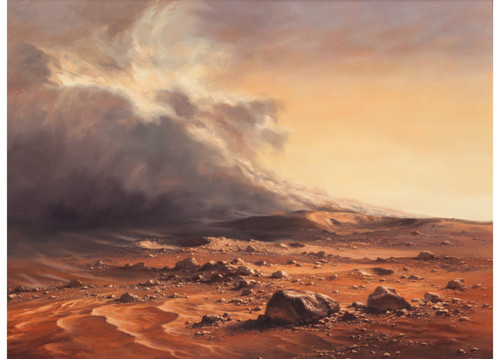 LUDWIG PESEK Lunar Landscape Poster Canvas Print Art Painting Decor Reprint wal