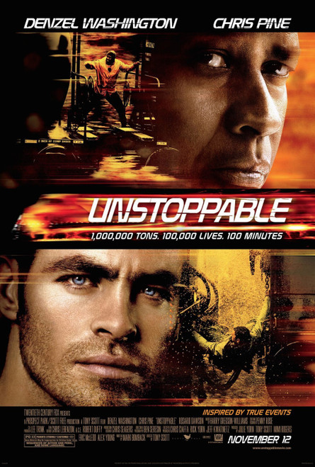 Unstoppable (2010)_2 Poster Canvas Movie Film Print A0 A1 A2 A3 A4 A5 A6 Art Wal