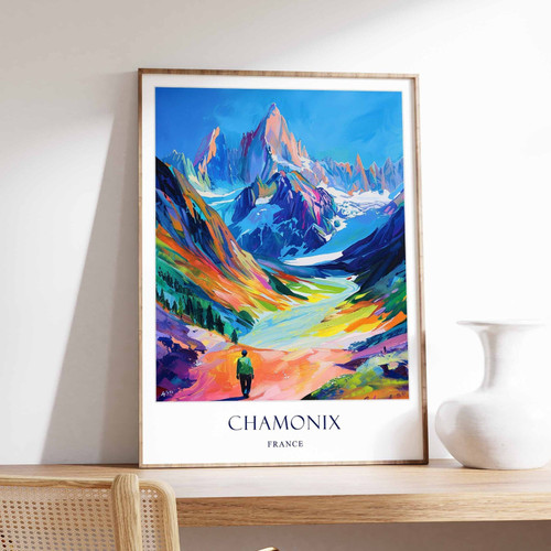 4_Chamonix Poster, France Poster, Alps Poster, Vintage Travel Art, Ski Poster, H