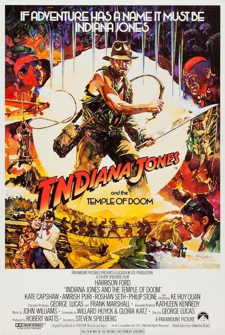 Indiana Jones and the Temple of Doom (1984)_4 Poster Canvas Movie Film Print A0