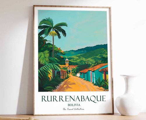 8_Rurrenabaque Print, Rurrenabaque Travel Poster, Bolivia Travel Print, Tropical