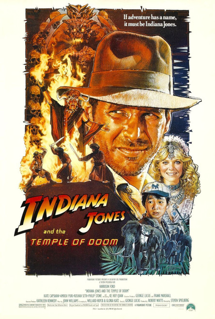INDIANA JONES AND THE TEMPLE OF DOOM (1984) 2 Poster Canvas Movie Film Print A0