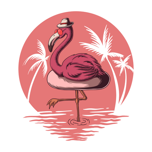 Flamingo summer vibes vector illustration Personalized Poster Canvas Print A0 A1