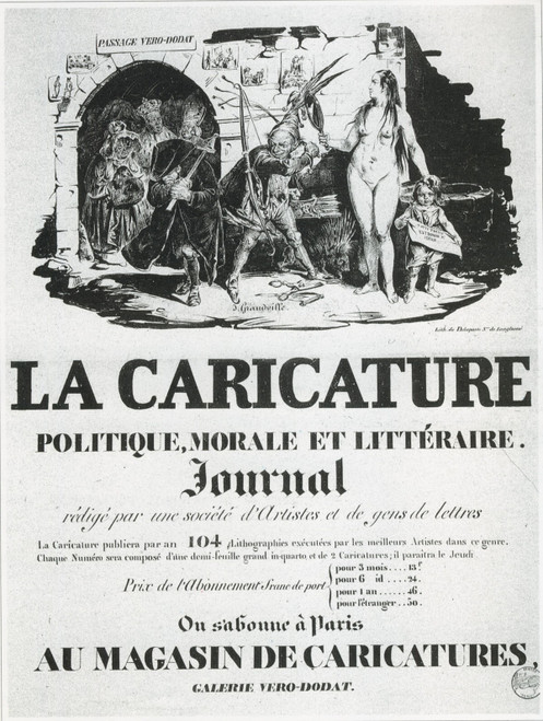 1850-1900 Affiche pour le journal La Caricature, Post Poster Canvas Movie Film