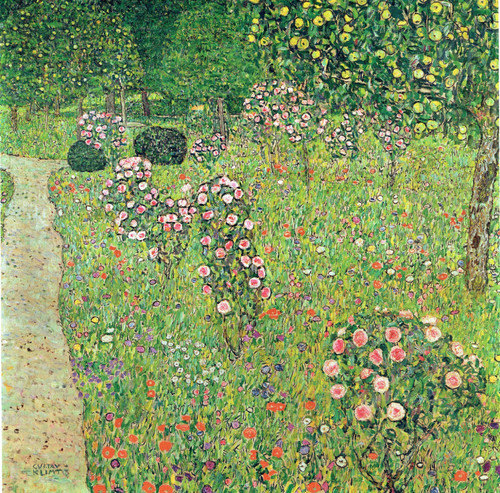 Gustav Klimt - Orchard with Roses 1912 Poster Canvas Movie Film Print A0 A1 A2 A Gustav Klimt - Orchard with Roses 1912 Poster Canvas Movie Film Print A0 A1 A2 A