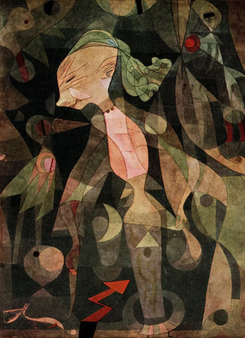 1970 Paul Klee Young Lady's Adventure Art Vintage Postcard Poster Canvas Movie F