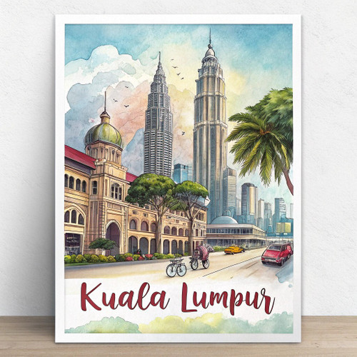 Captivating Kuala Lumpur Travel Poster - Iconic Landmarks Art Print Poster Canva