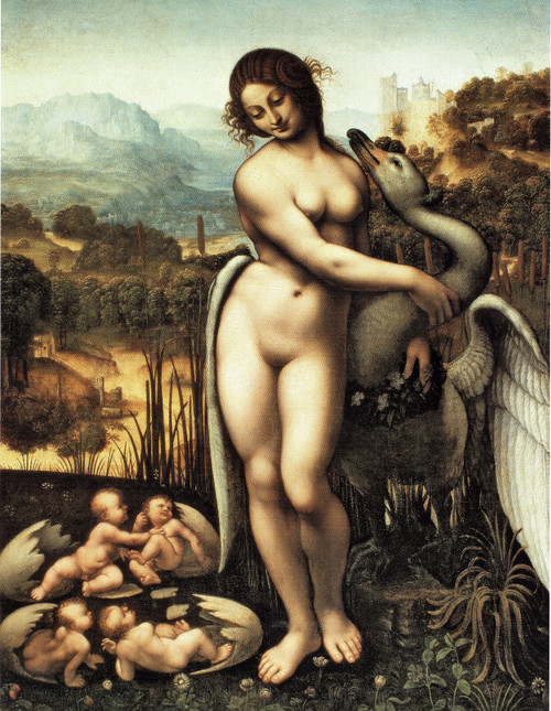Leonardo da Vinci - Leda and the swan Art Gallery Poster Canvas Print Wall Decor