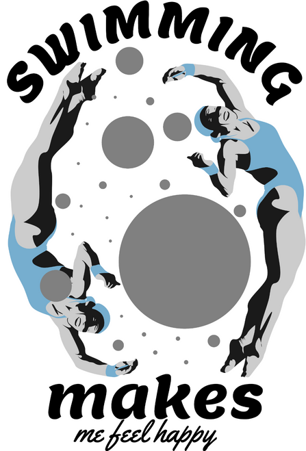 Swimming Makes Me Feel Happy Poster Canvas Movie Film Print A0 A1 A2 A3 A4 A5 A6