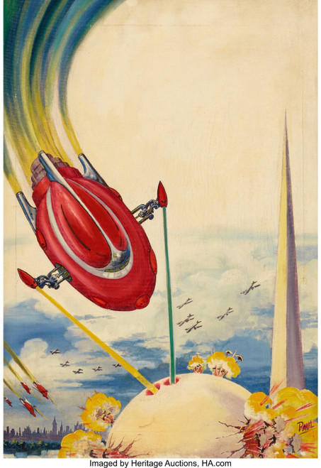 FRANK R. PAUL (American, 1884-1963). Science Fiction, pulp cover, June 1939. Pos