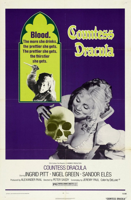 Countess Dracula (1972)_1 Movie Film Poster Canvas iconic design