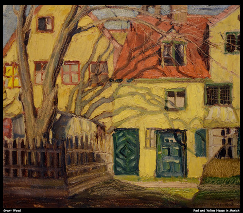 grant-wood--red-and-yellow-house-in-munich--jpb_15473407182_o(1) Poster Canvas M